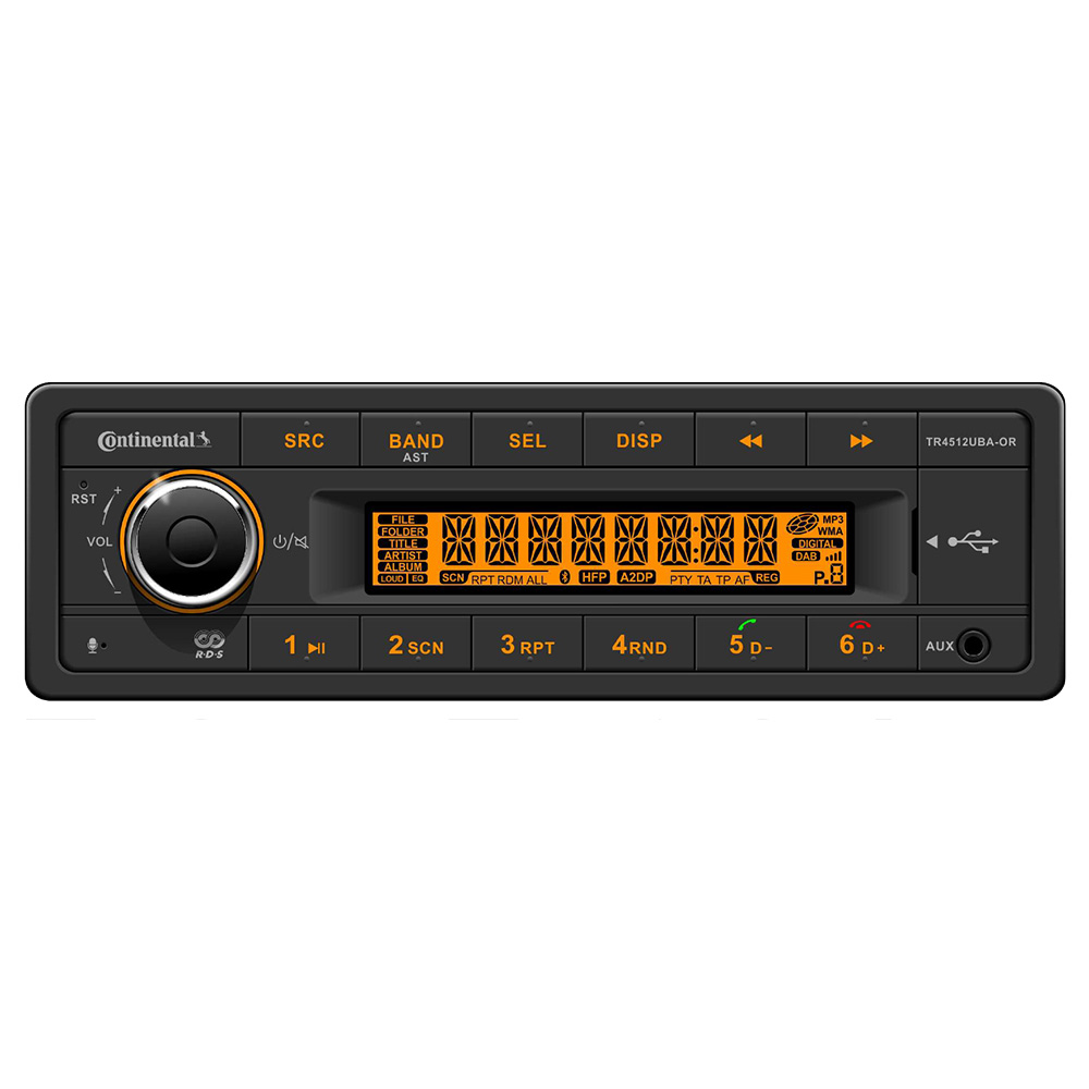 CONTINENTAL STEREO W/AM/FM/BT/USB/PA SYSTEM CAPABLE, 12V