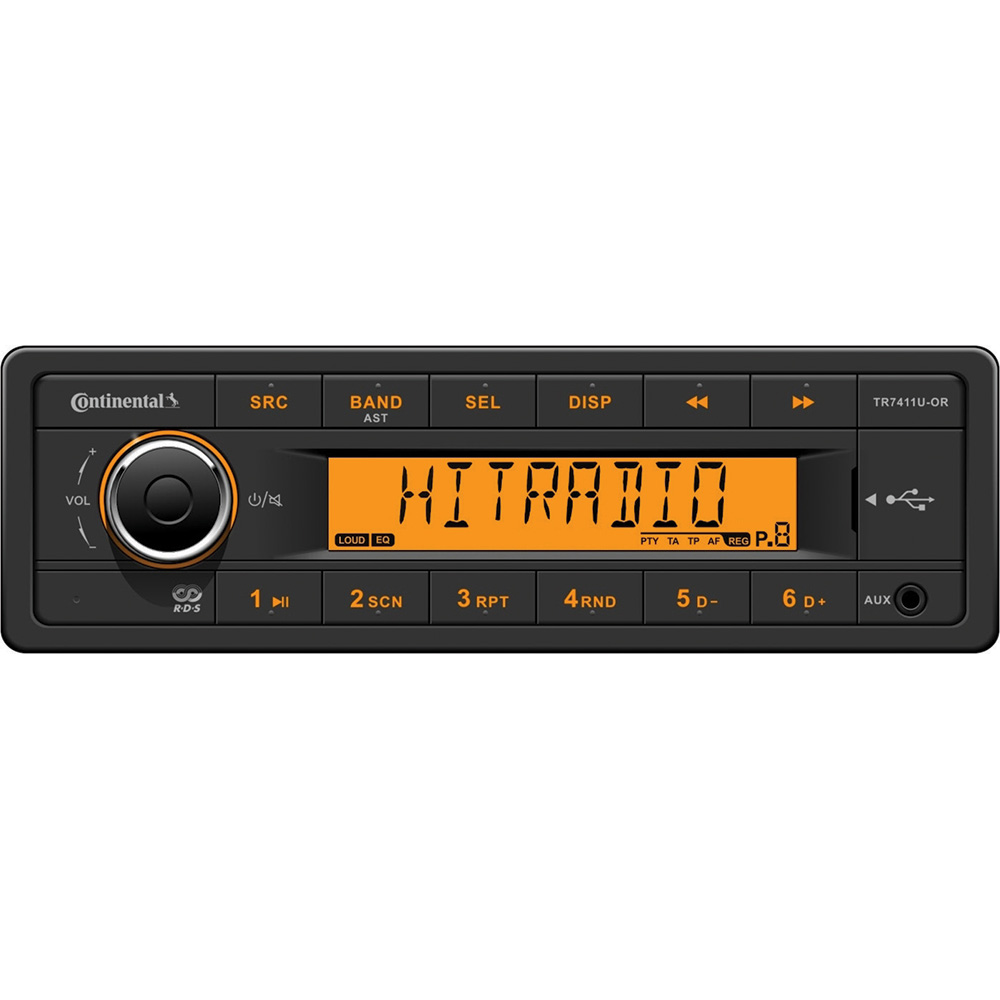 CONTINENTAL STEREO W/AM/FM/USB, HARNESS INCLUDED, 12V