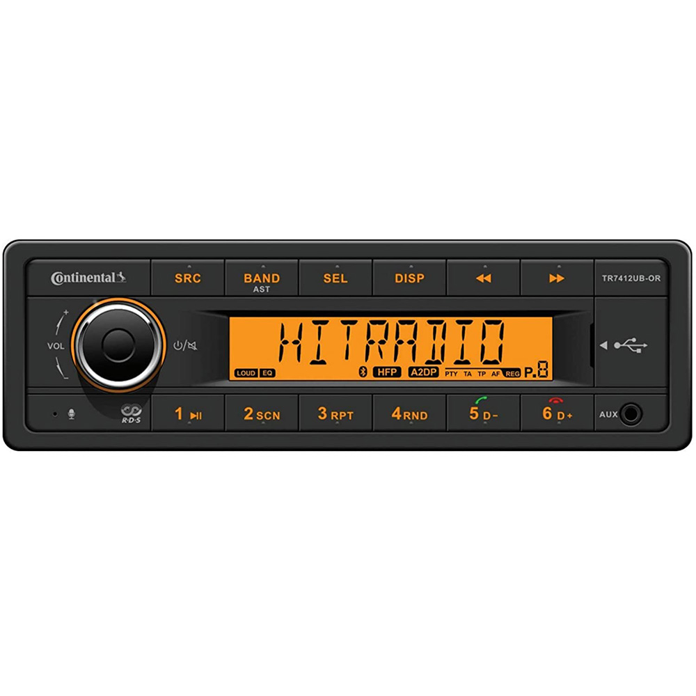 CONTINENTAL STEREO W/AM/FM/BT/USB, HARNESS INCLUDED, 12V