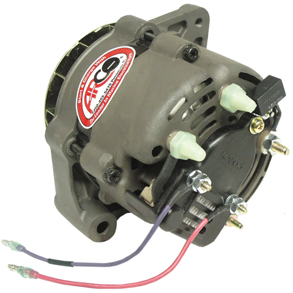 ARCO MARINE PREMIUM REPLACEMENT ALTERNATOR W/SINGLE GROOVE PULLEY - 12V, 55A