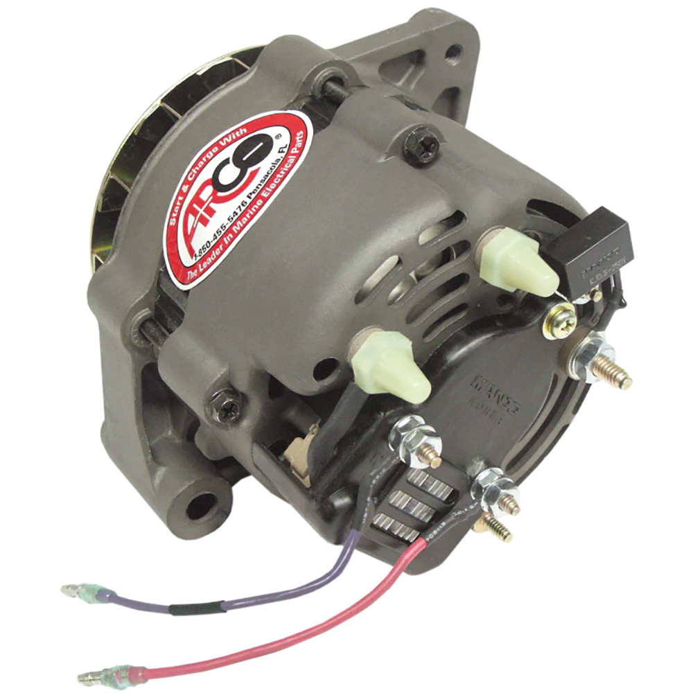 ARCO MARINE PREMIUM REPLACEMENT ALTERNATOR W/MULTI-GROOVE PULLEY - 12V 55A