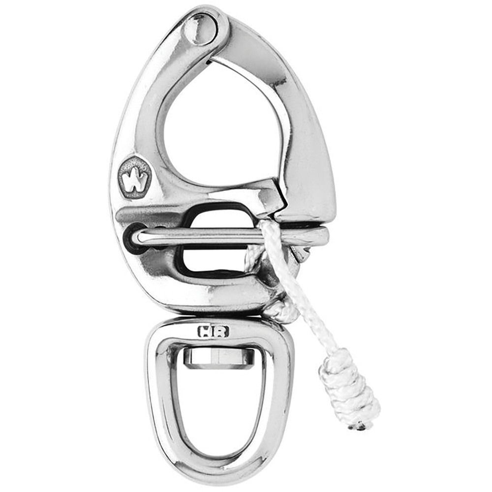WICHARD HR QUICK RELEASE SNAP SHACKLE WITH SWIVEL EYE, 80MM LENGTH, 3-5/32"