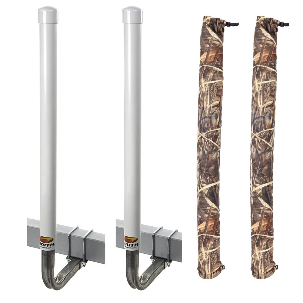 C.E. SMITH PVC 40" POST GUIDE-ON W/UNLIGHTED POSTS & FREE CAMO WET LANDS POST GUIDE-ON PADS